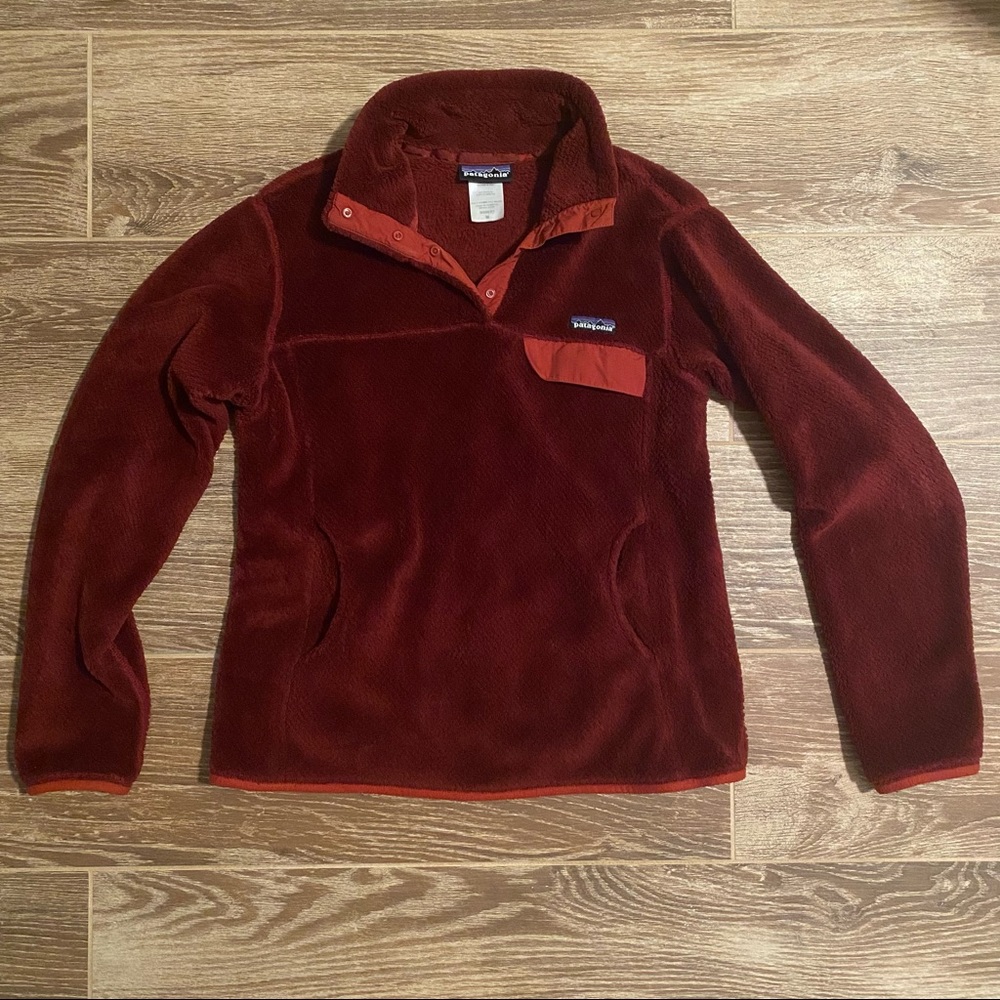 Patagonia re-tool snap-t fleece pullover Burgundy